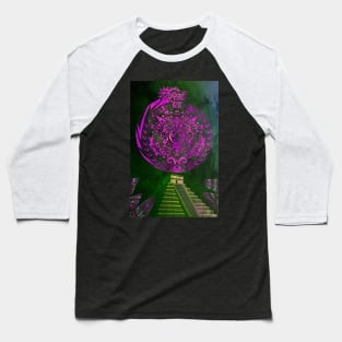 the sun and the space in aztec galaxy pyramid ecopop Baseball T-Shirt